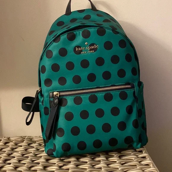 kate spade | Bags | Green With Blue Polka Dot Kate Spade Bag  display picture 1